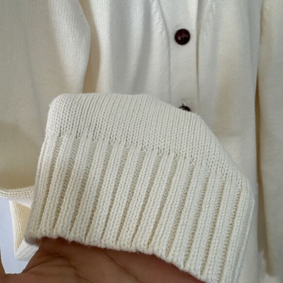Ralph Lauren Ivory Knit Sweater American Living Shawl Collar Knit Size L Button - Picture 7 of 14